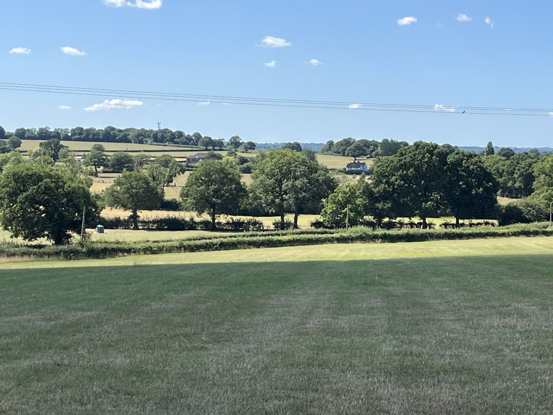 View over fields to hills